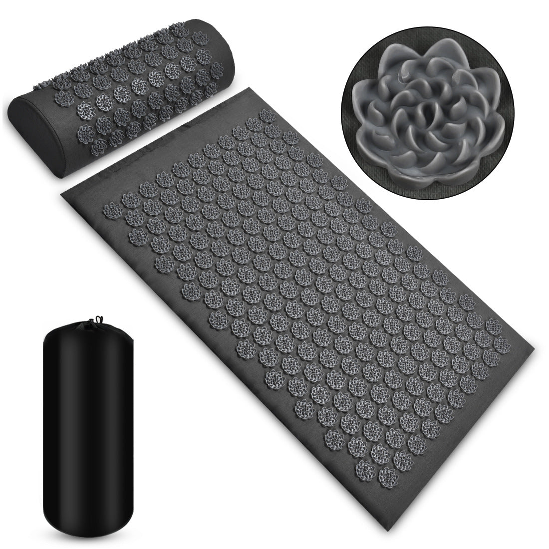 Acupressure mat set with carry bag