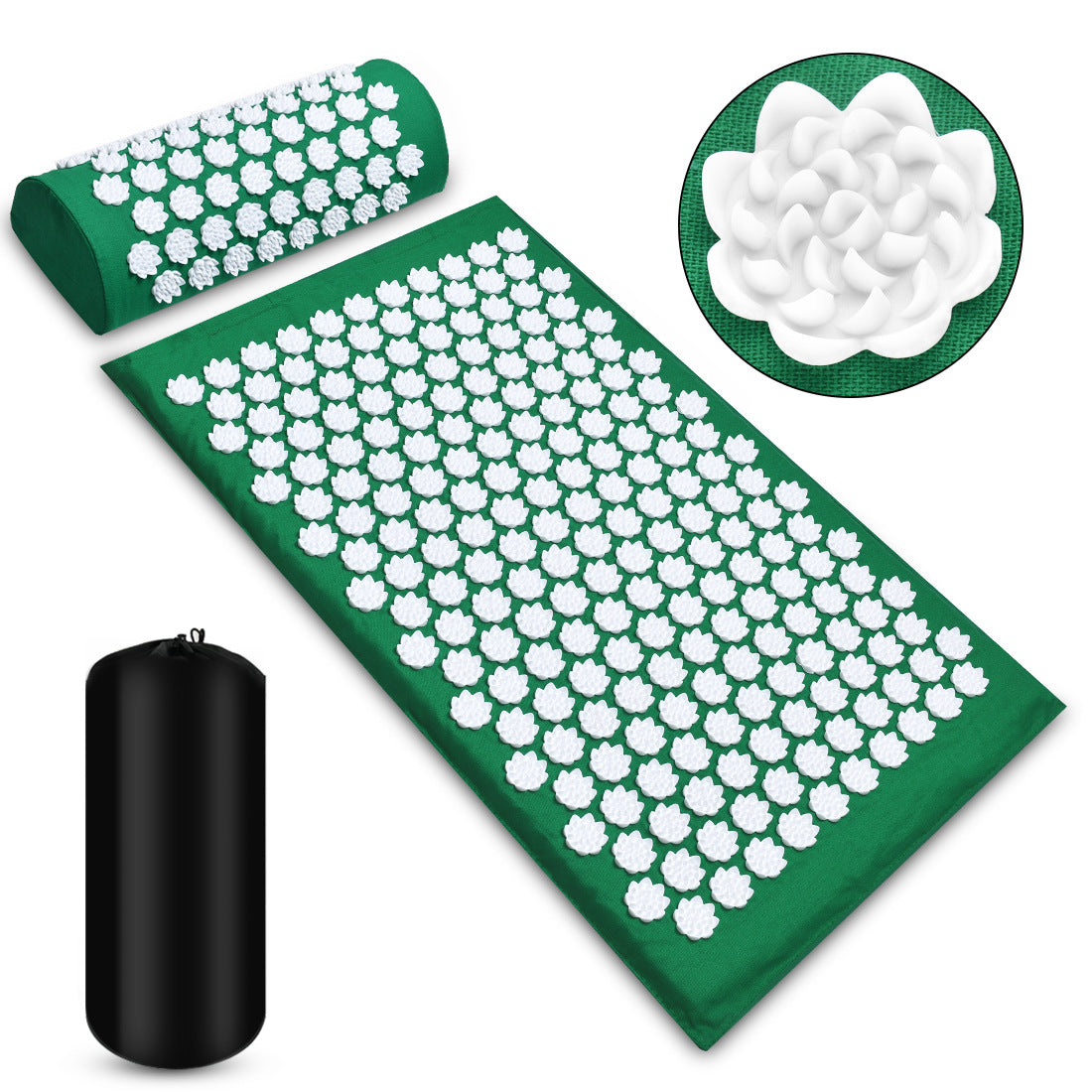 Treisa acupressure mat and pillow set detail view